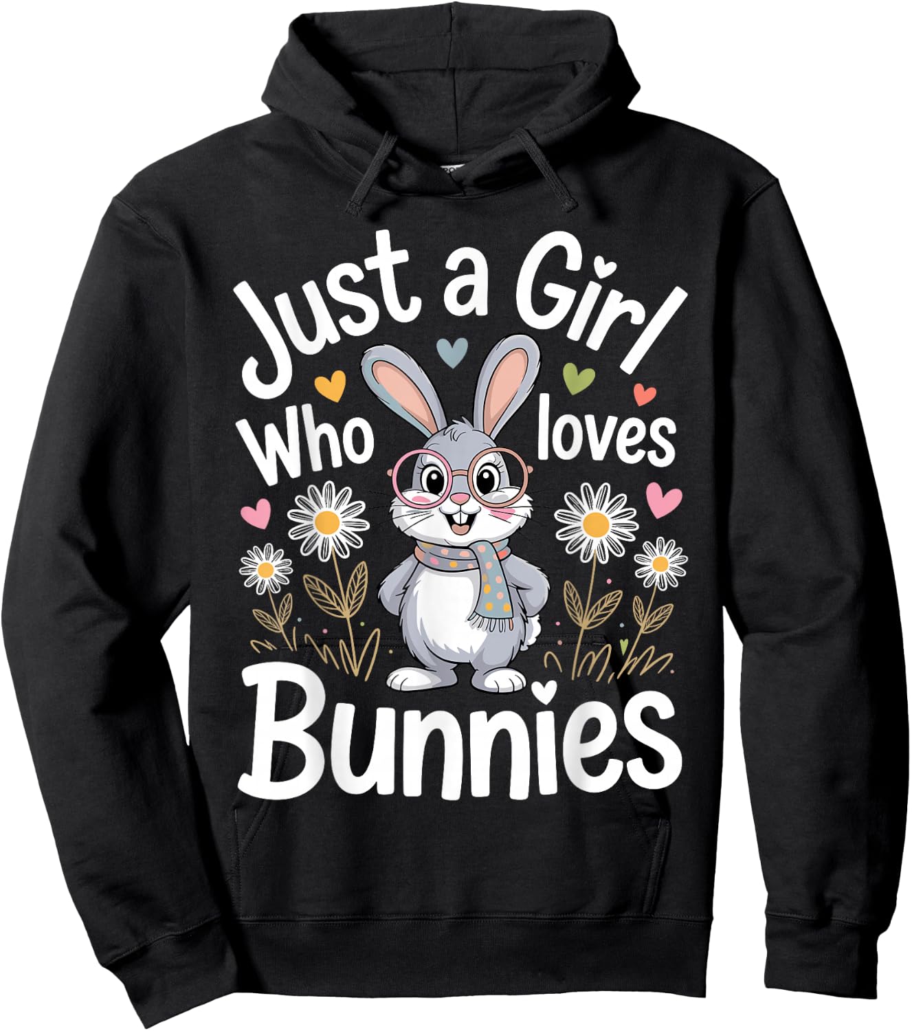 Bunny Art Girls Mom Rabbit Hare Easter Bunny Hoodie - Hoodie | Black