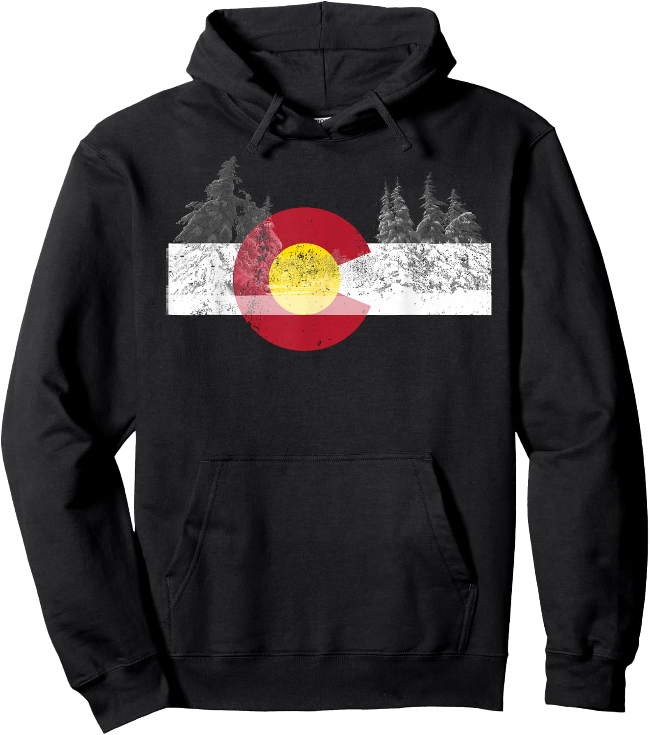 State of Colorado Flag Men Women Kids Novelty Gift Hoodie - Hoodie | Black
