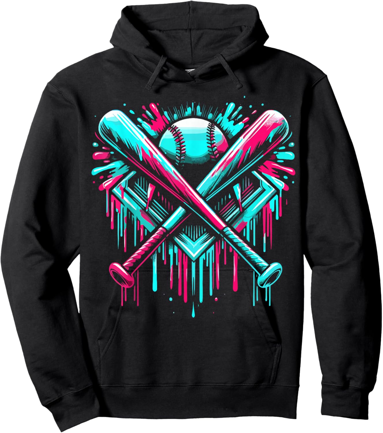 Dripping Baseball Bat Hoodie - Hoodie | Black