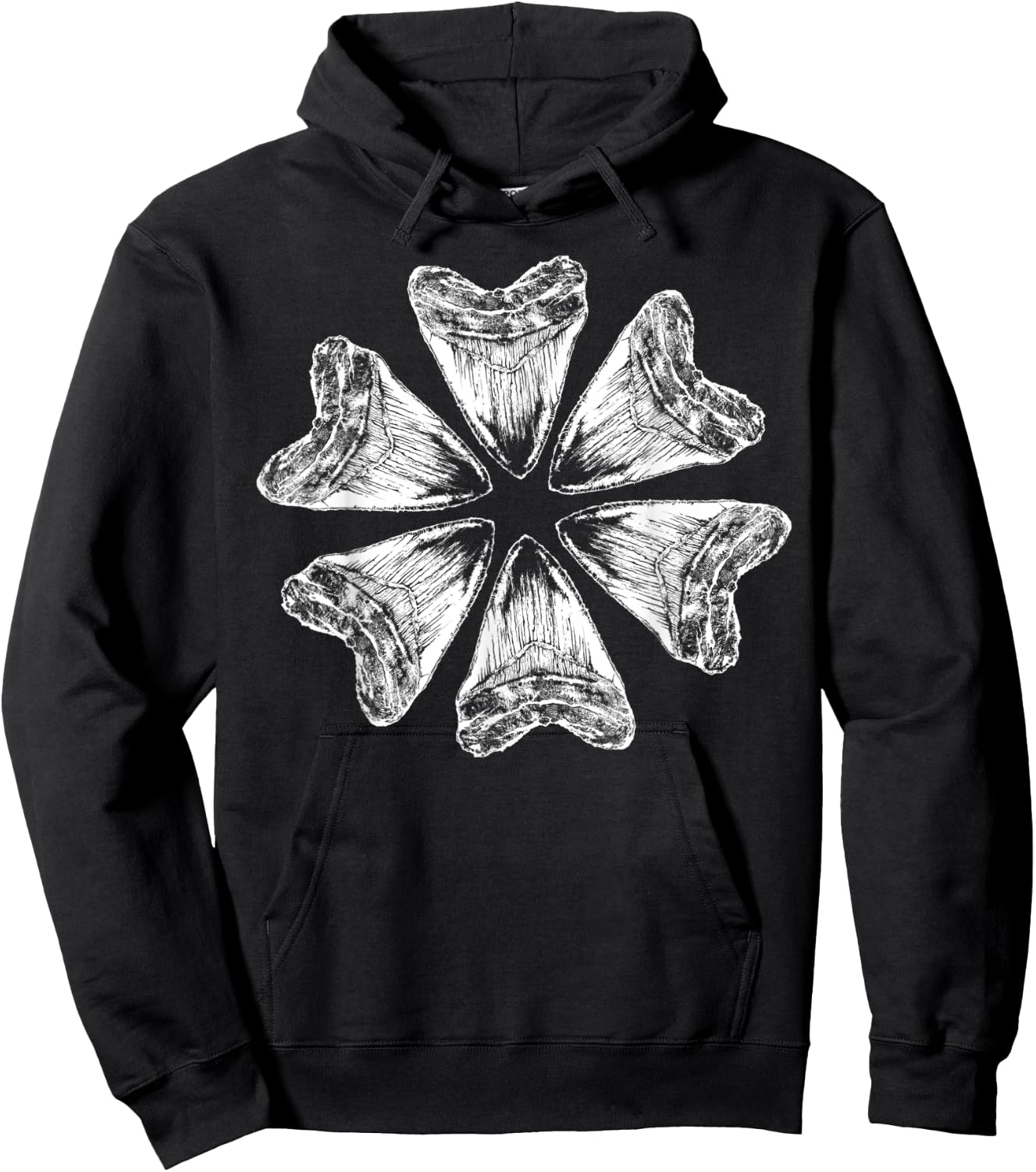 Megalodon fossil teeth Hoodie - Hoodie | Black
