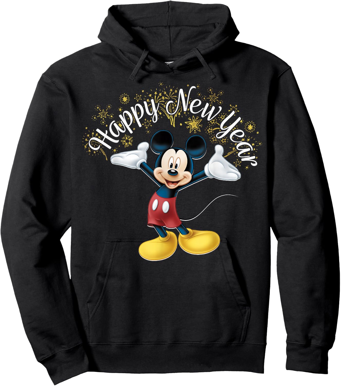 Disney New Year's Mickey Mouse Happy New Year Portrait Hoodie - Hoodie | Black
