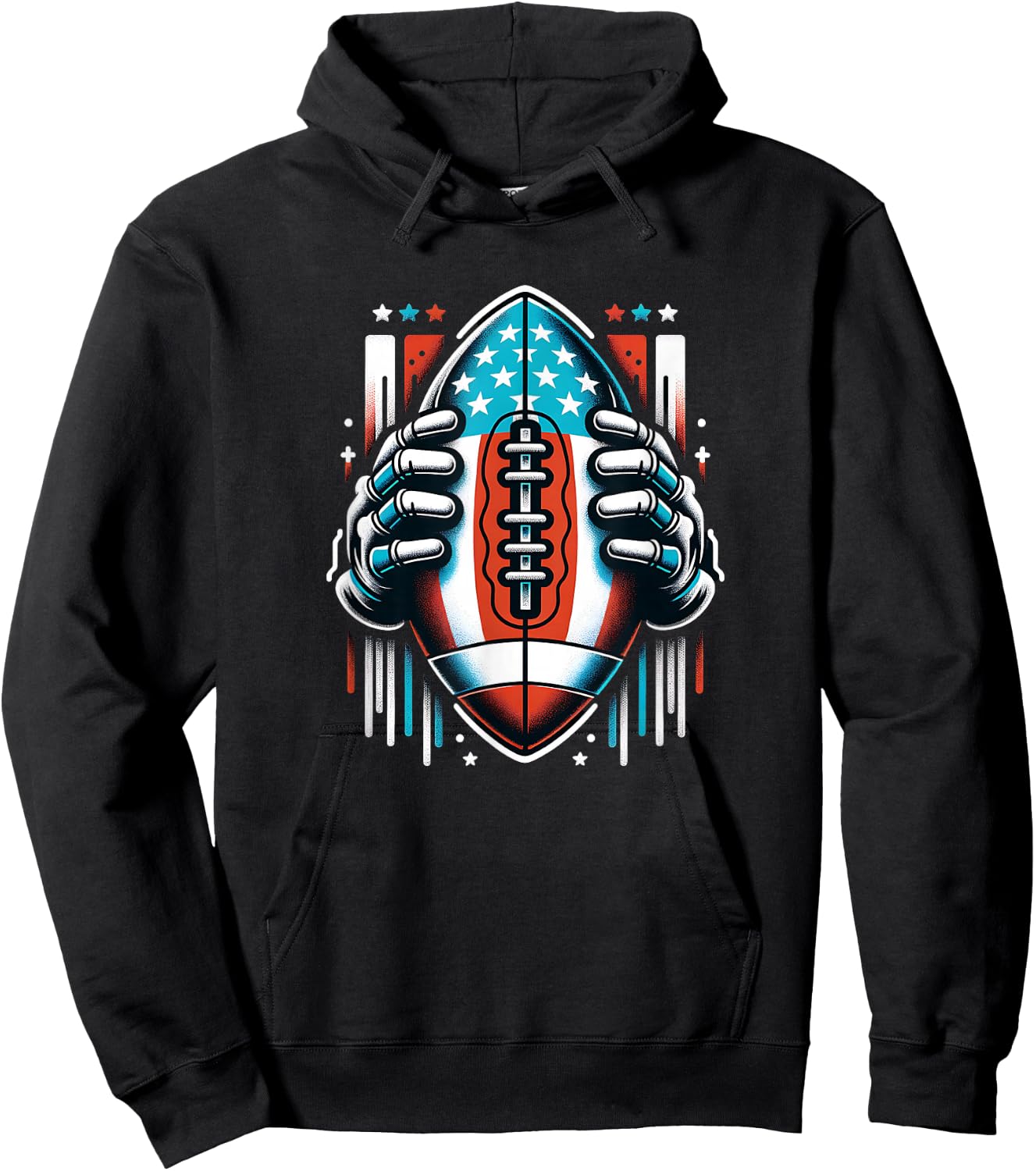American Football USA Flag Football Graphic Hoodie - Hoodie | Black
