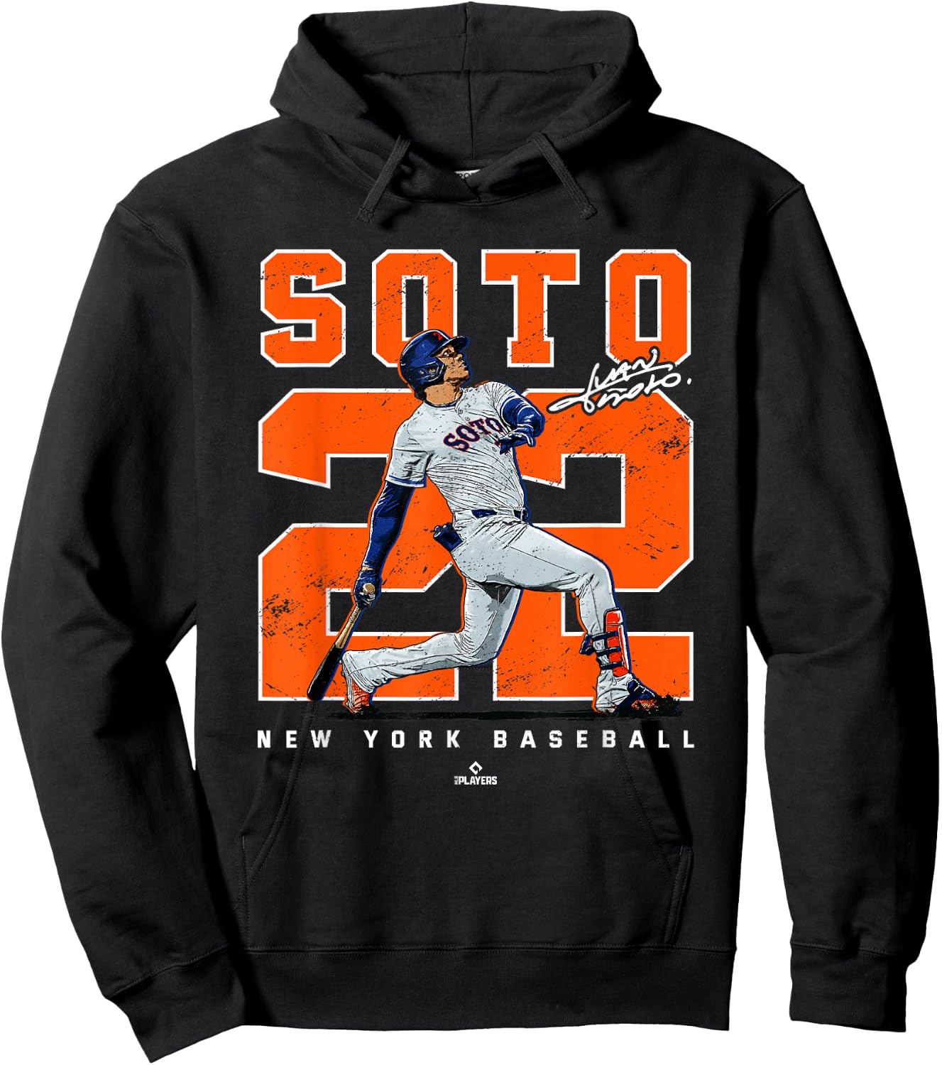 Number & Portrait Juan Soto New York Baseball MLBPA Hoodie - Hoodie | Black