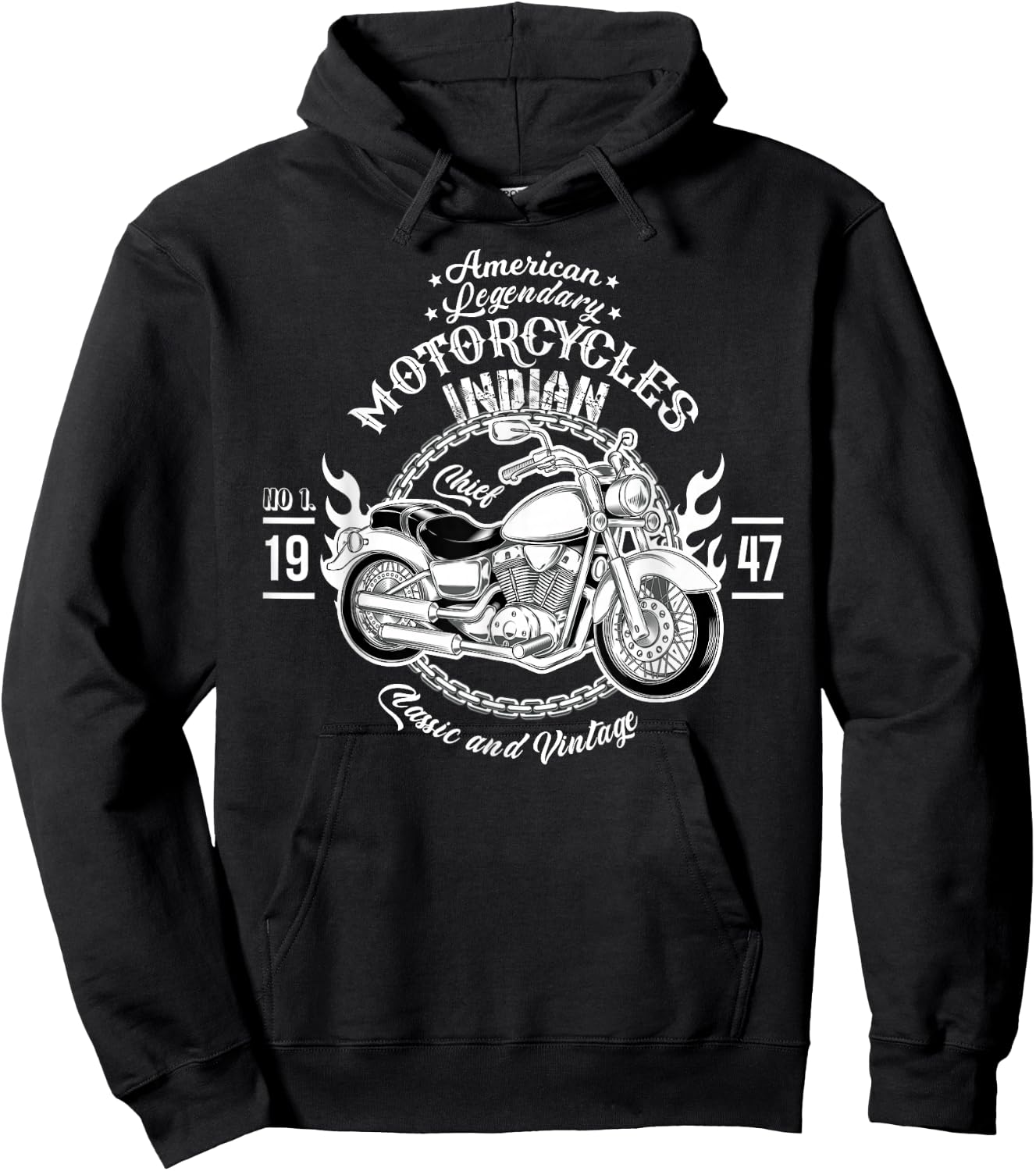 American Motorcycle Indian Bikers Vintage Retro Riders Gift Hoodie - Hoodie | Black