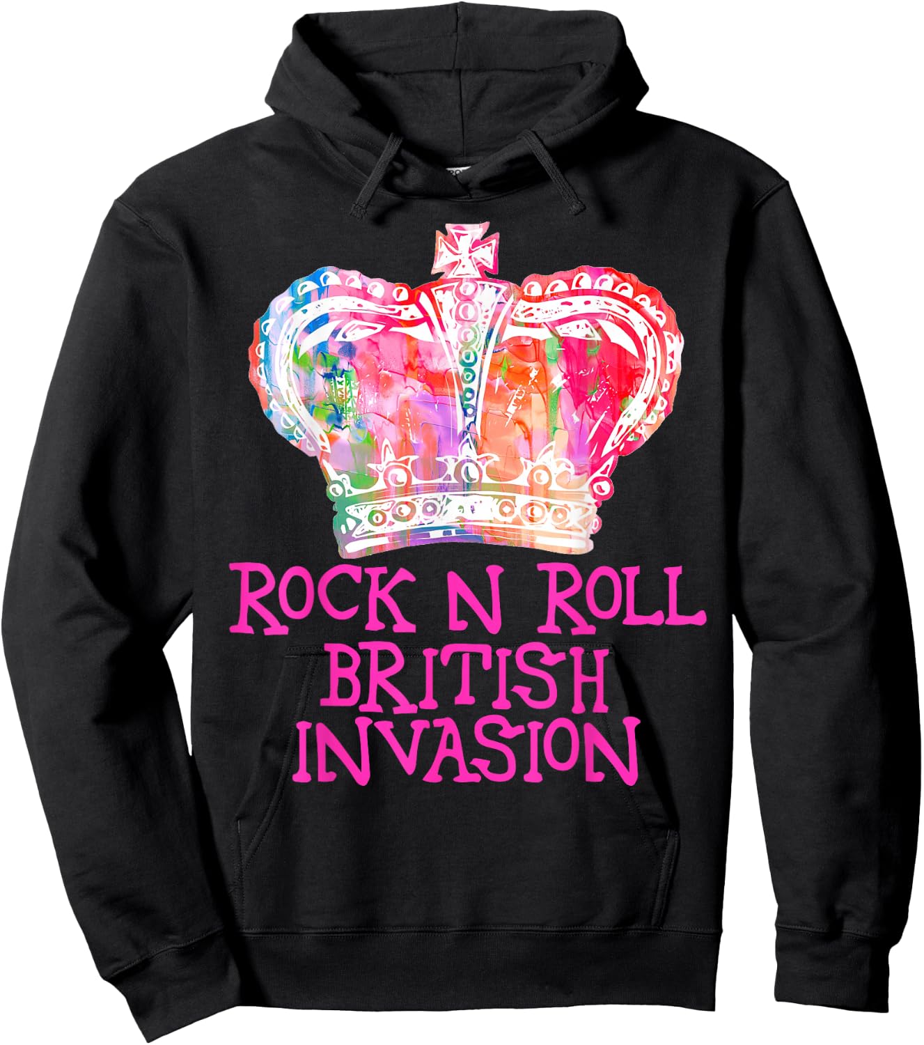Rock N Roll Music British Invasion Crown Shirt Hoodie - Hoodie | Black