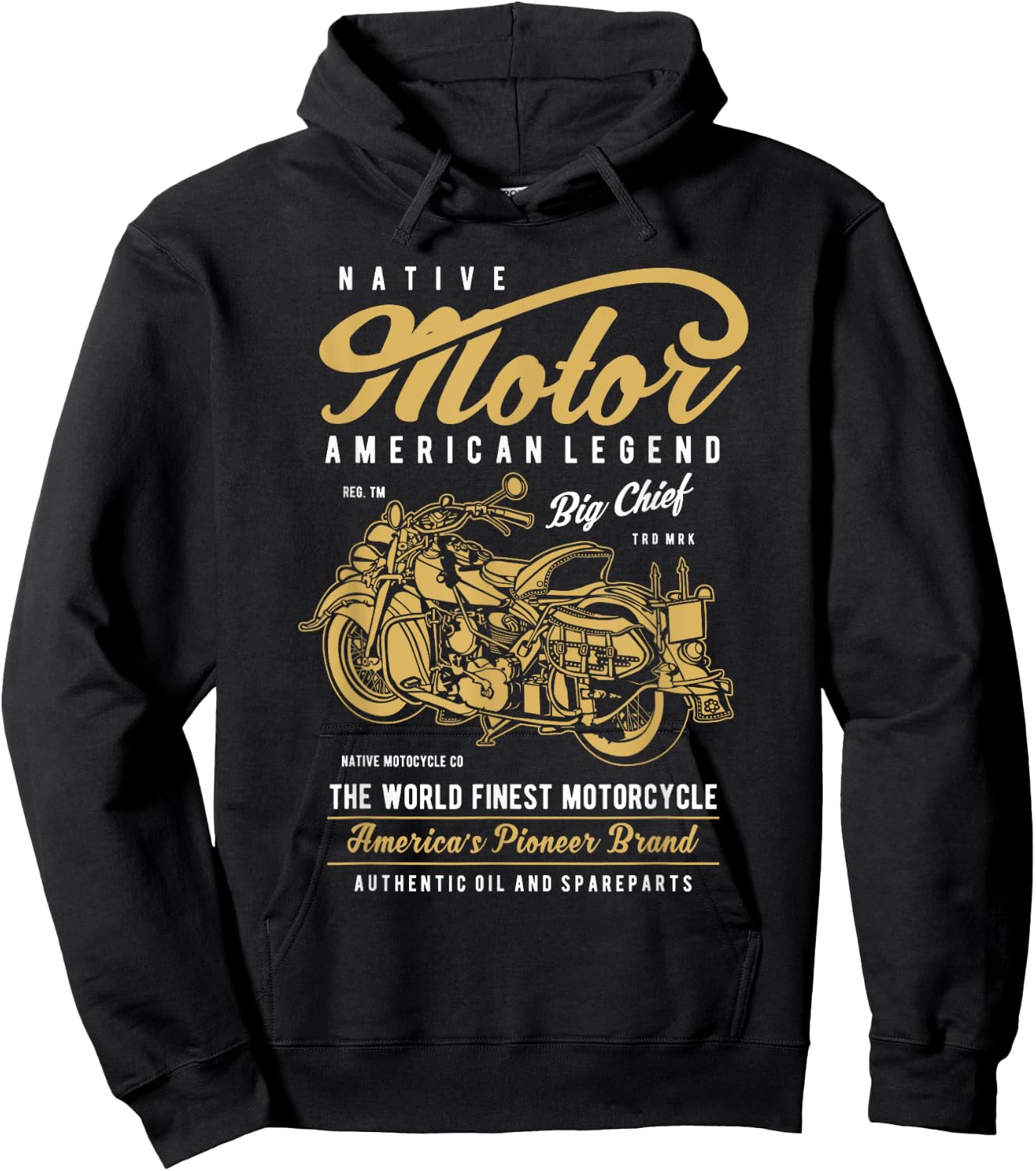 Retro Vintage American Motorcycle Indian for Old Biker Gifts Hoodie - Hoodie | Black