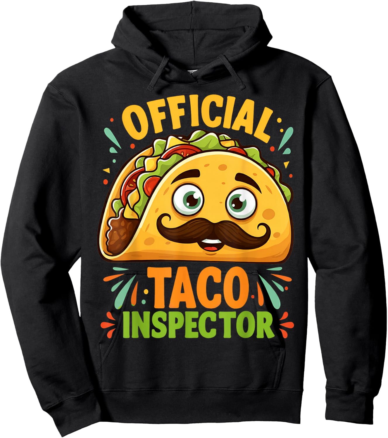 Funny Taco Official Taco Inspector Mexican Tacos Hoodie - Hoodie | Black