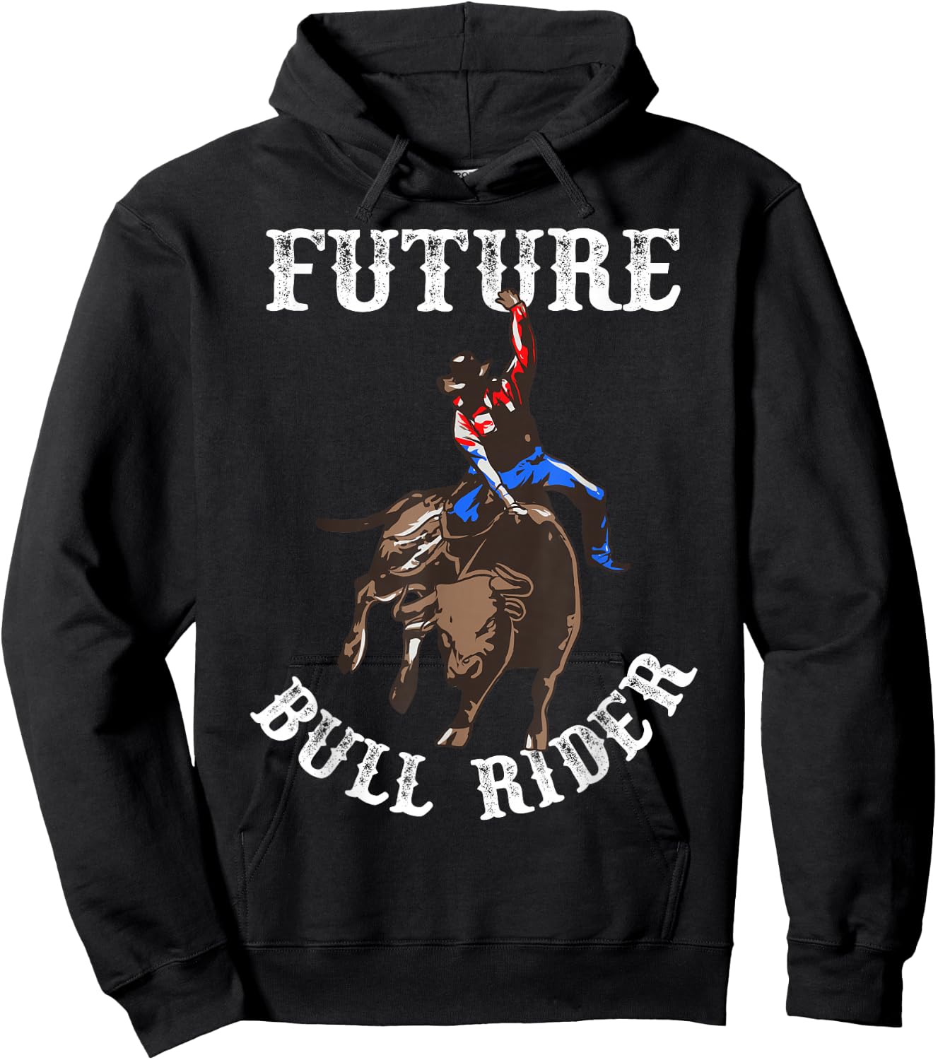 Rodeo Future Bull Rider Bull Riding Mechanical Boys Kids Small Hoodie - Hoodie | Black
