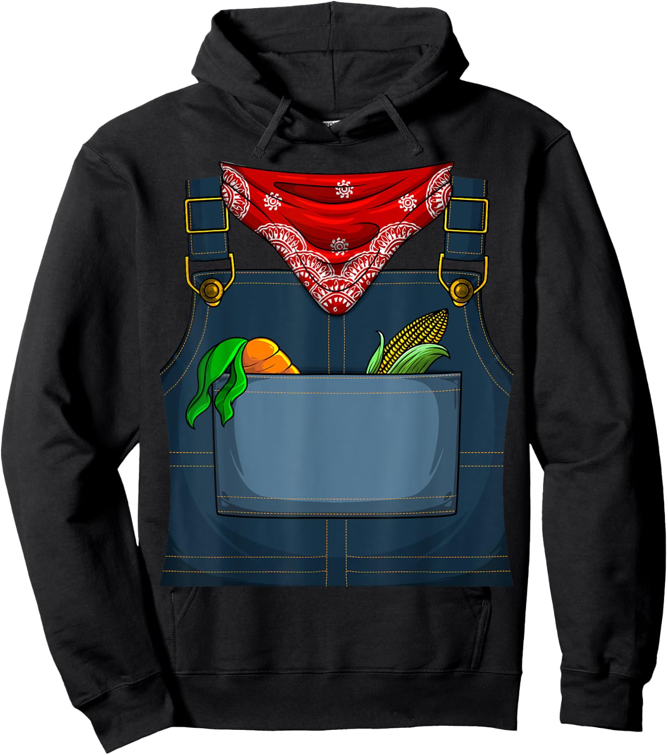 Cute Farmer Costume Halloween | Funny Simple Farming Gift Hoodie - Hoodie | Black