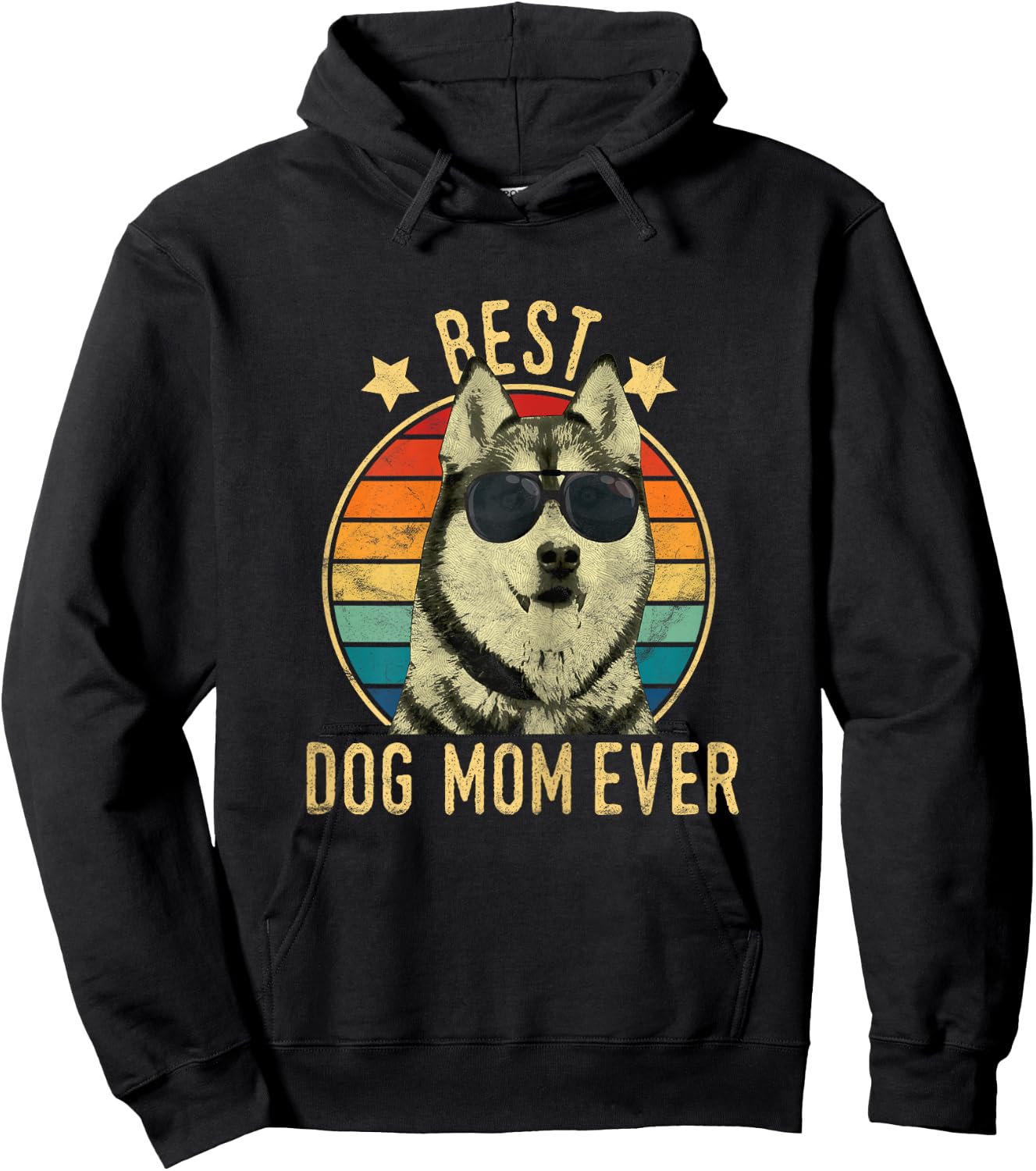 Best Dog Mom Ever Siberian Husky Mother's Day Gift Hoodie - Hoodie | Black
