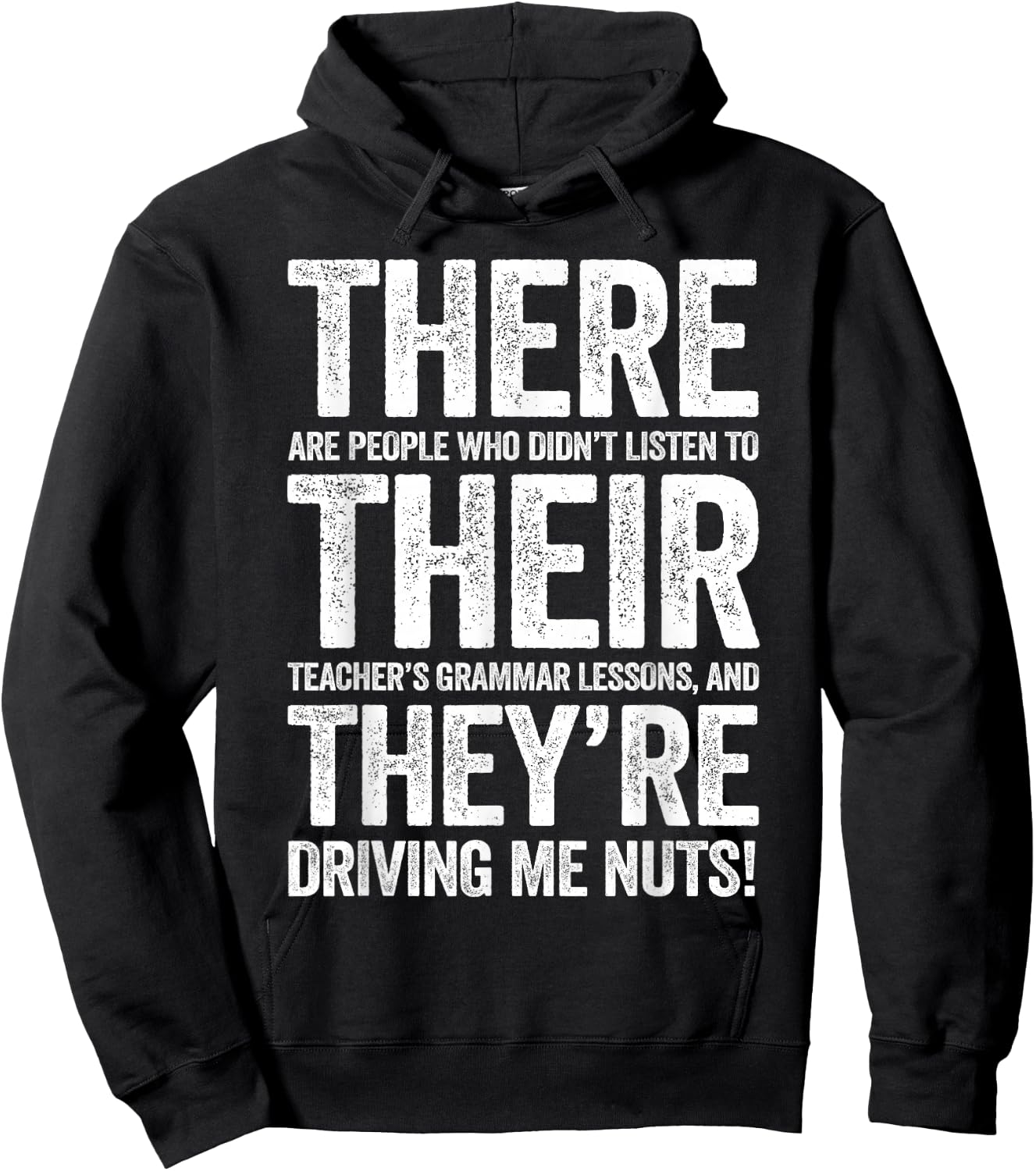 There Their They're Shirt Men Women Grammar English Teacher Hoodie - Hoodie | Black