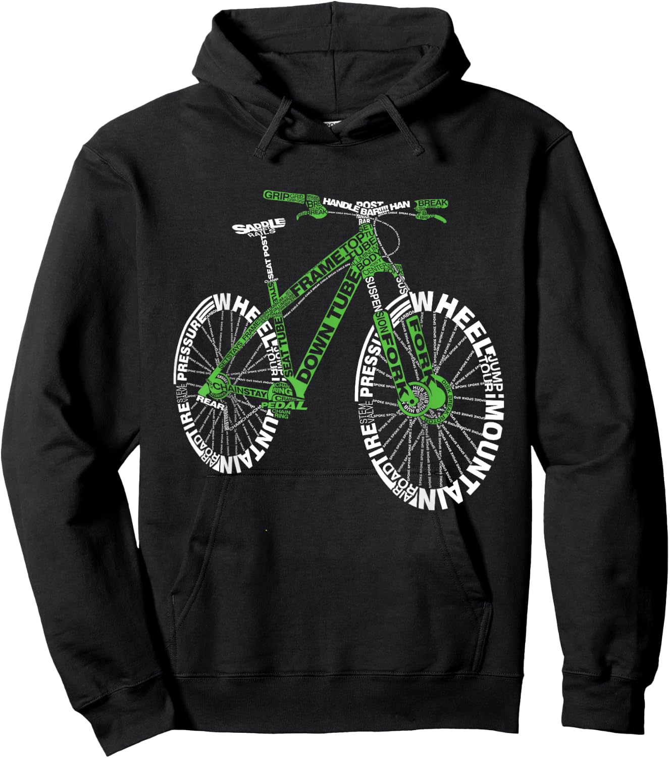 Bicycle Amazing Anatomy Mountain Bike Hoodie - Hoodie | Black