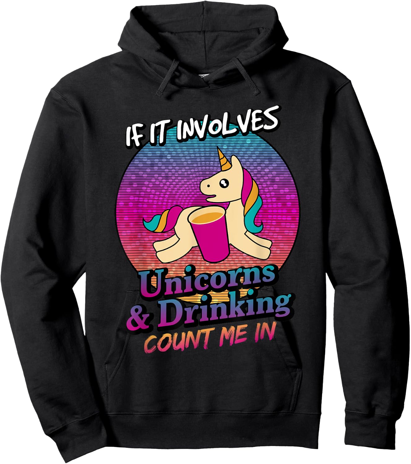 Unicorns and Beer Drinking Funny Unicorn T Shirt Hoodie - Hoodie | Black