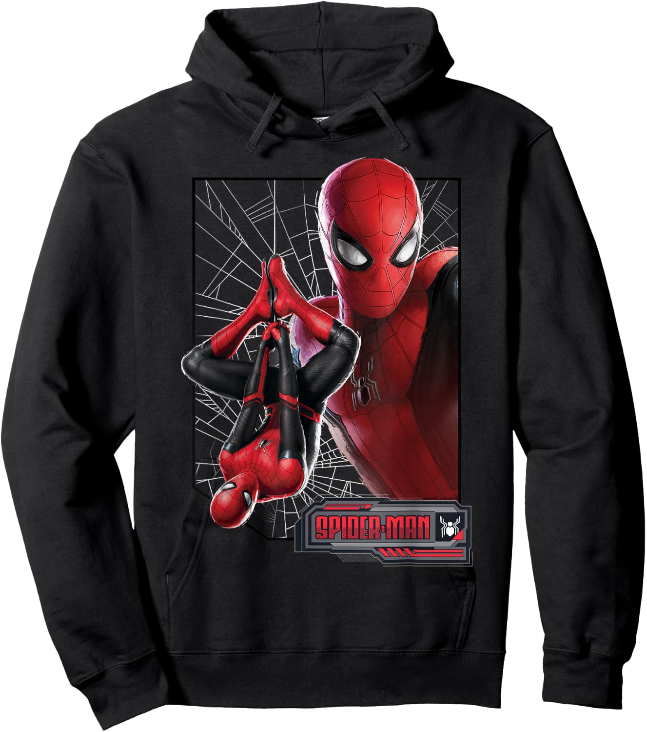 Marvel Spider-Man Far from Home New Suit Logo Poster Hoodie - Hoodie | Black