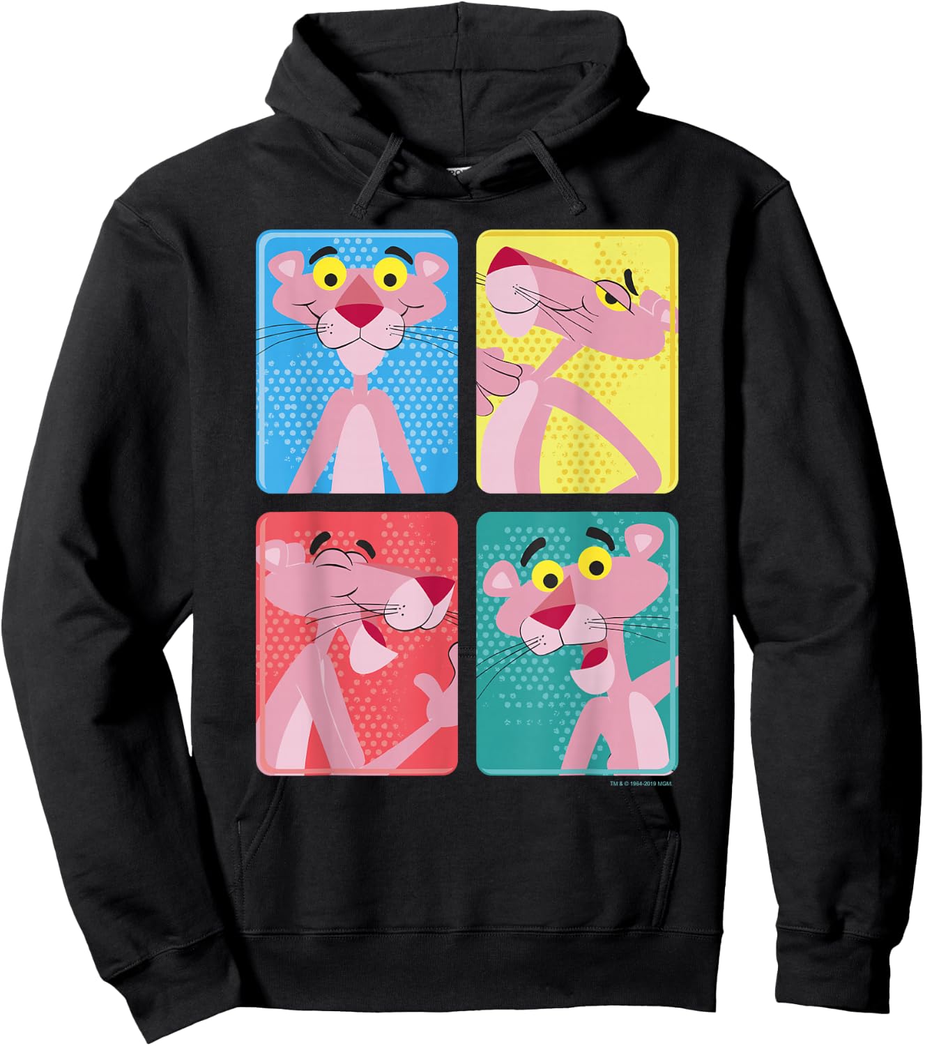 Pink Panther Colorful Portrait Pose Panels Hoodie - Hoodie | Black