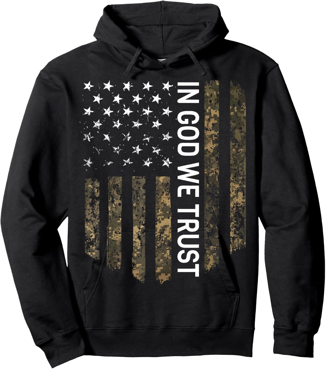 Patriotic American Flag Camo In God We Trust USA Patriot Hoodie - Hoodie | Black
