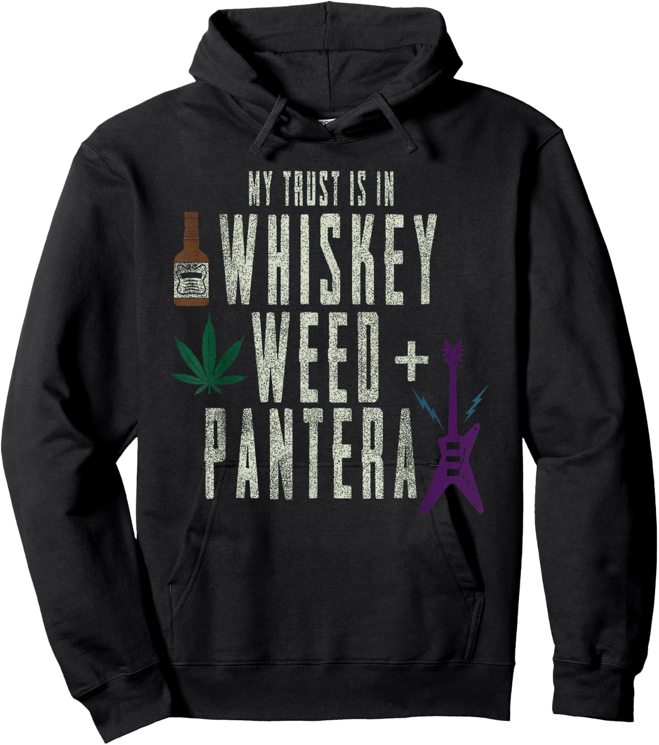 Pantera Official Whiskey, Weed and Pantera Hoodie - Hoodie | Black