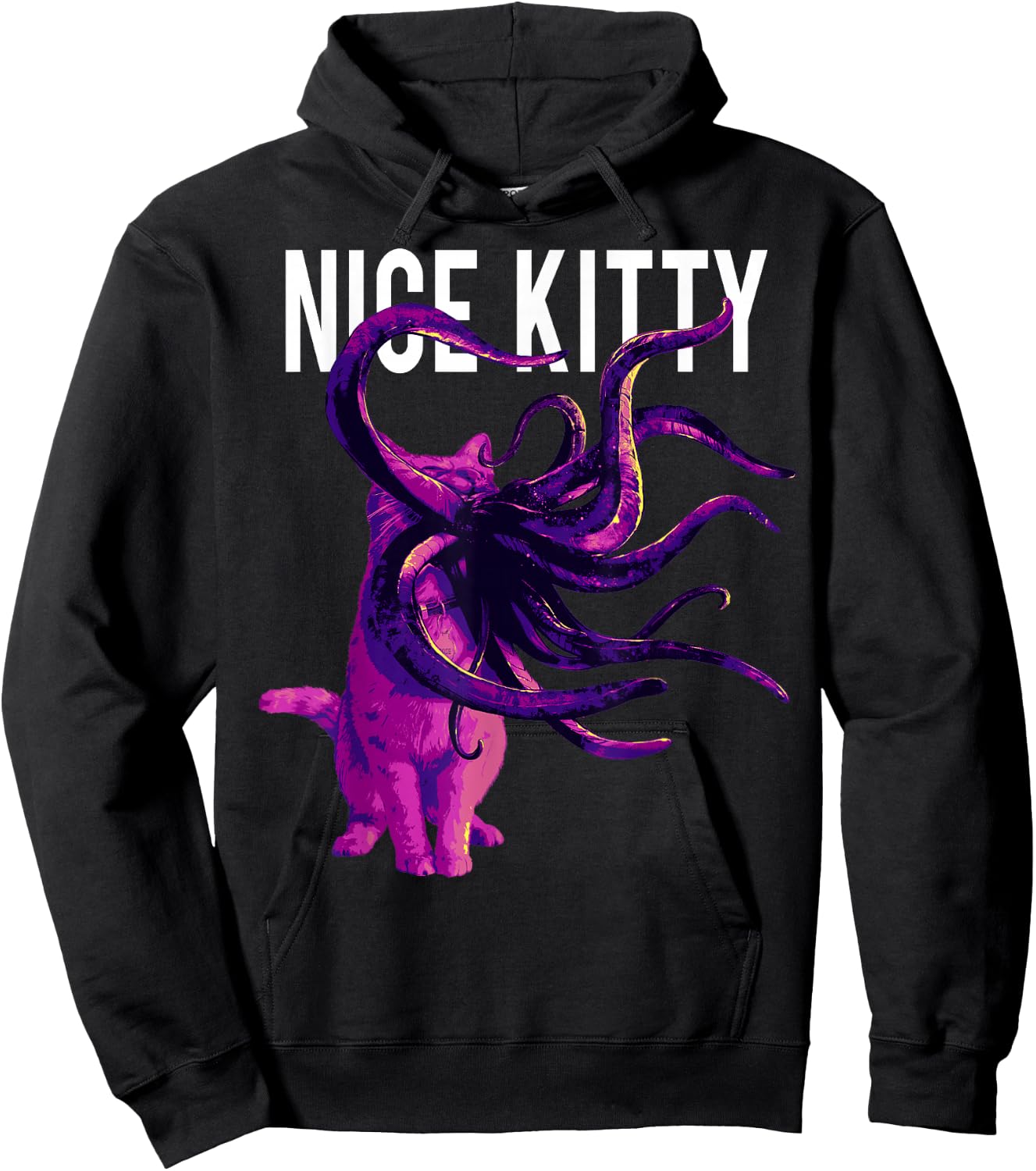 Captain Marvel Goose Nice Kitty Tentacle Neon Portrait Hoodie - Hoodie | Black