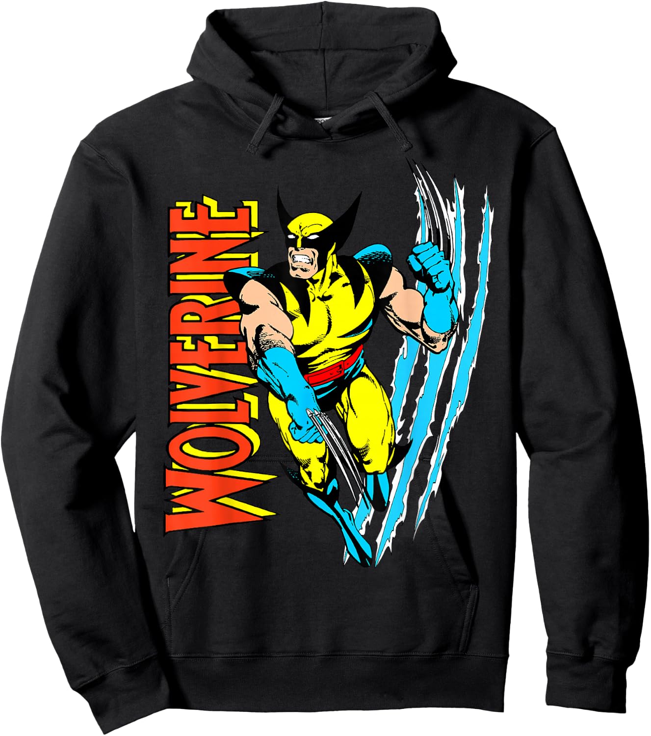 Marvel X-Men Wolverine Vintage Claw Slice Graphic Hoodie - Hoodie | Black