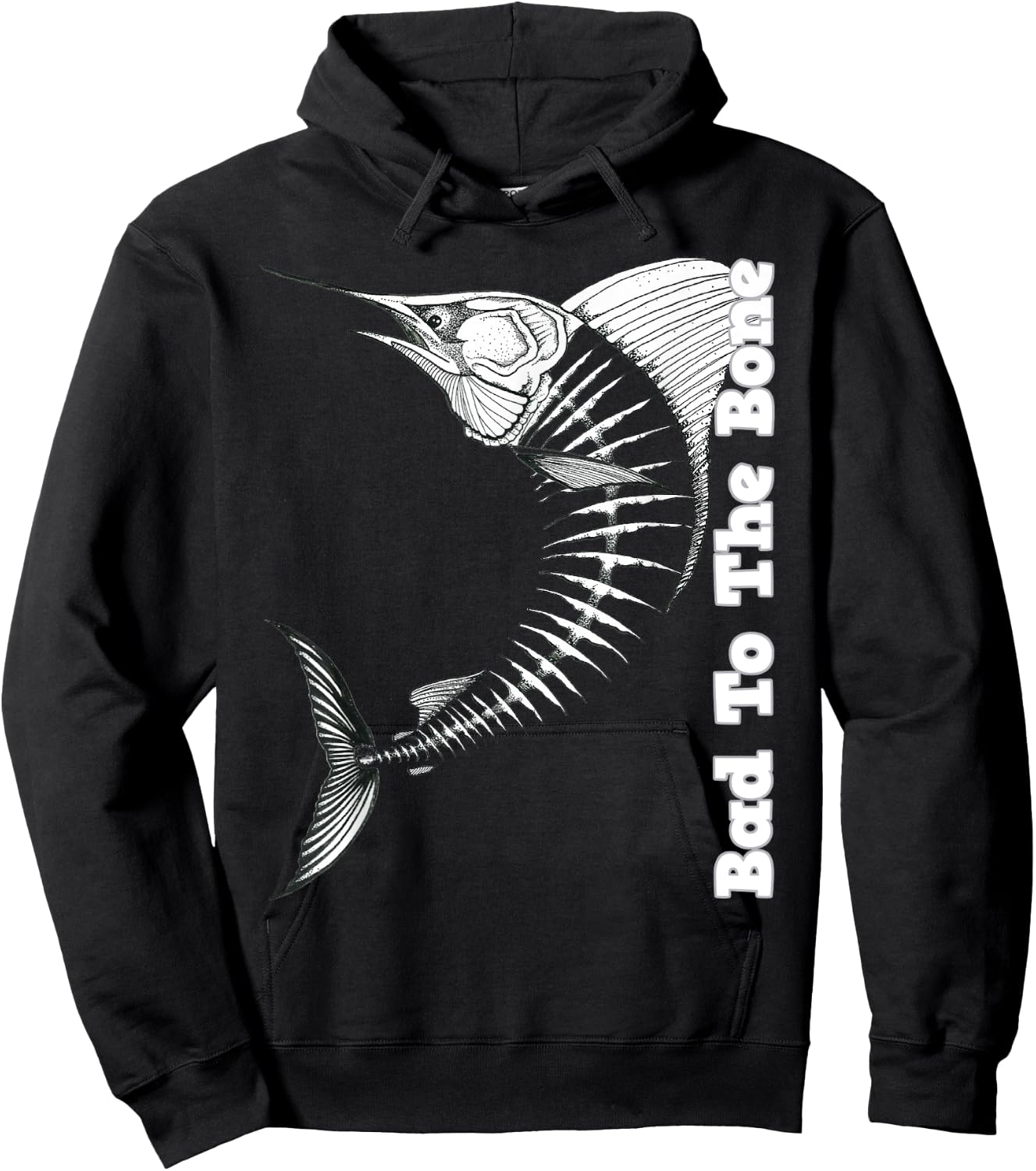 Marlin Bad To The Bone Marlin Fish Skeleton Hoodie - Hoodie | Black