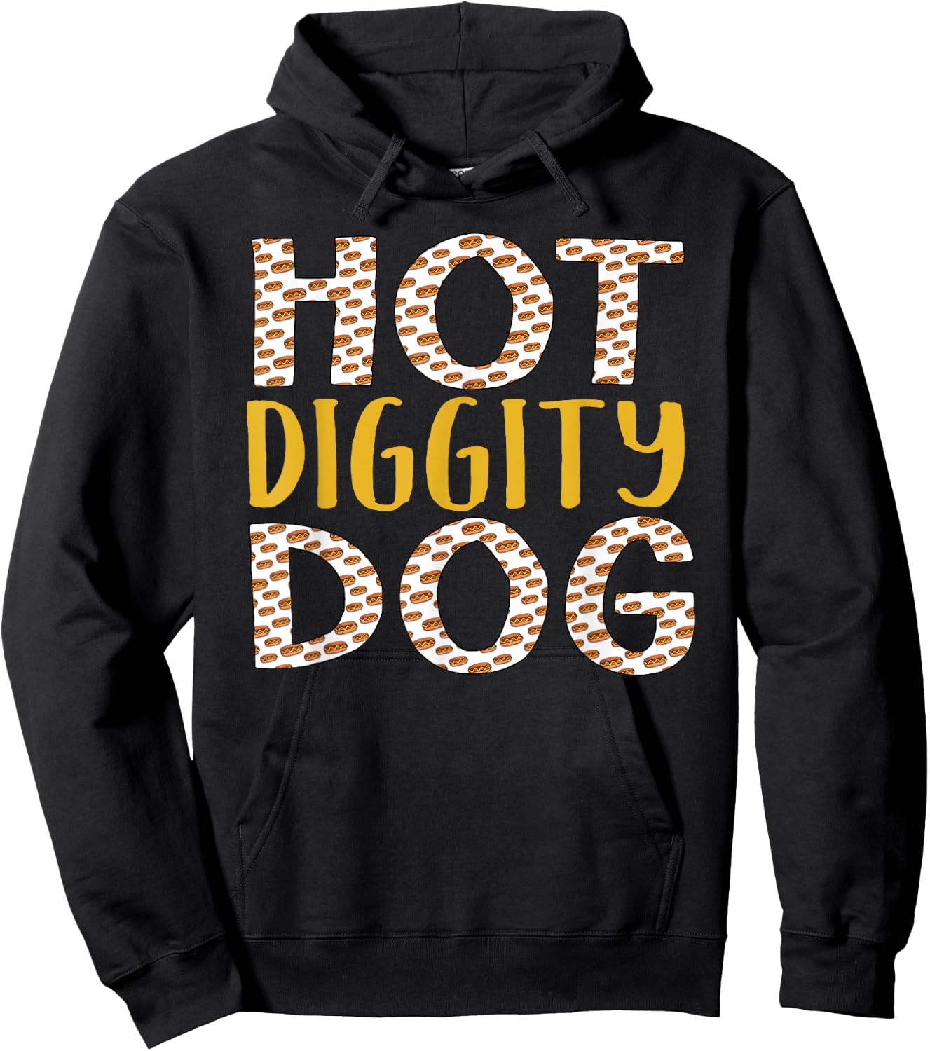 Hot Diggity Dog Fun Graphic for Hot Dog Fans Hoodie - Hoodie | Black