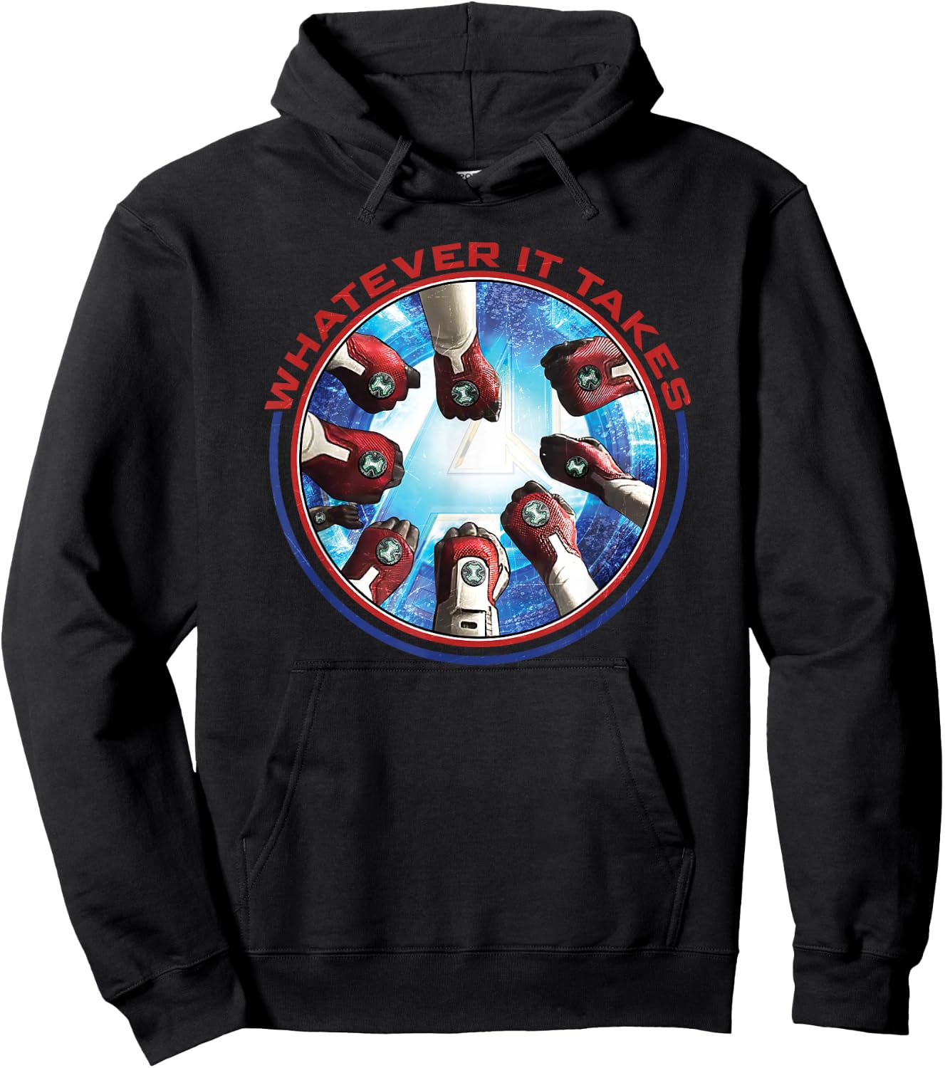 Marvel Avengers Endgame Whatever It Takes Hands in Portrait Hoodie - Hoodie | Black