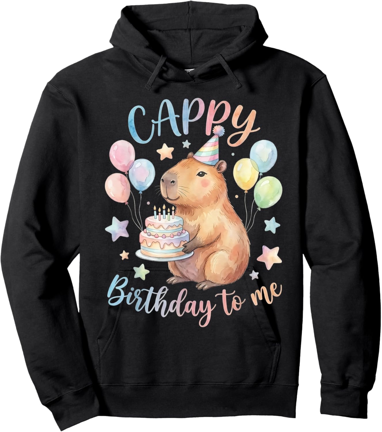 Cappy Birthday Capybara Birthday to Me Hoodie - Hoodie | Black
