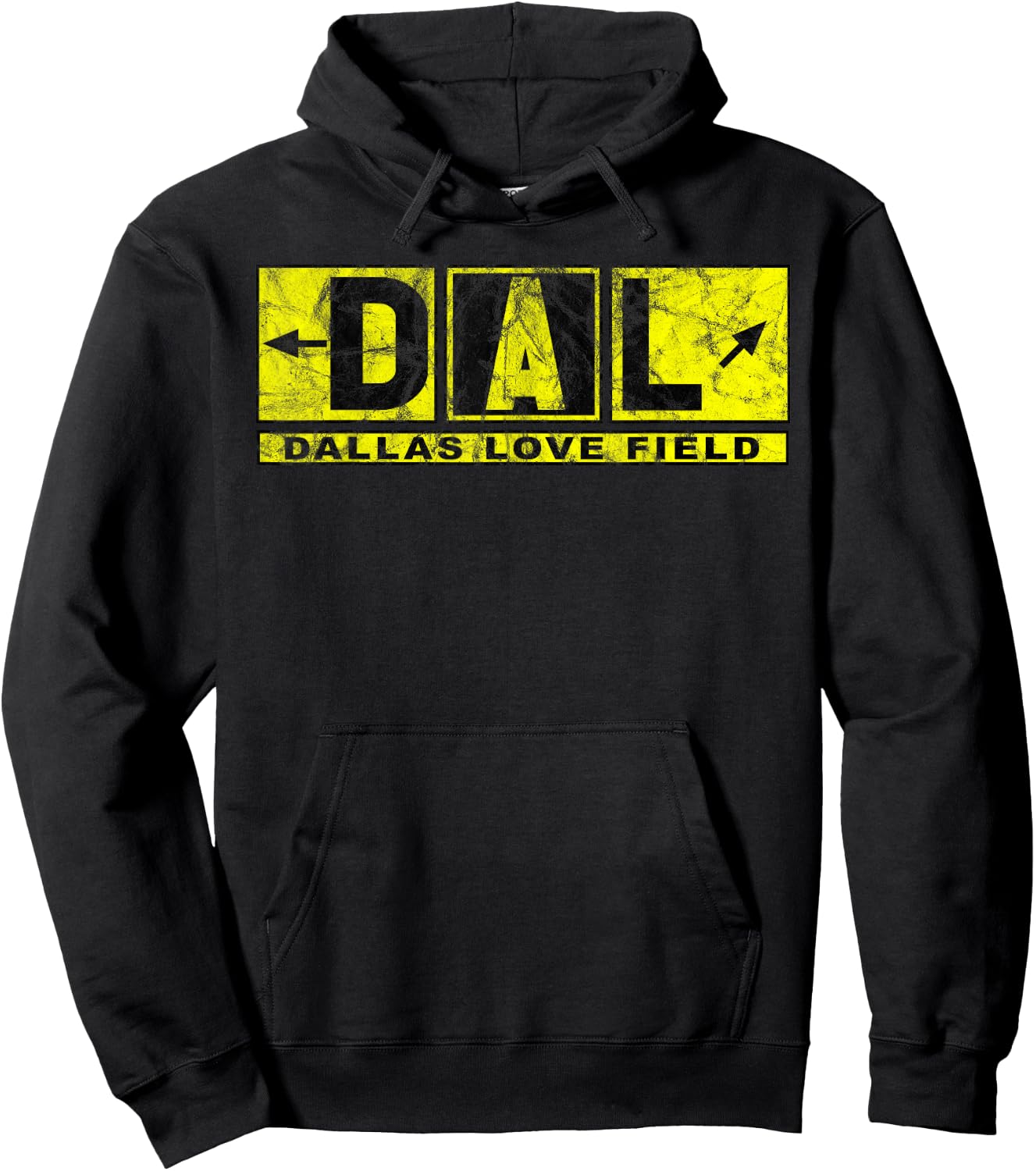 DAL Dallas Love Field Airport Taxiway Sign Pilot Vintage Hoodie - Hoodie | Black