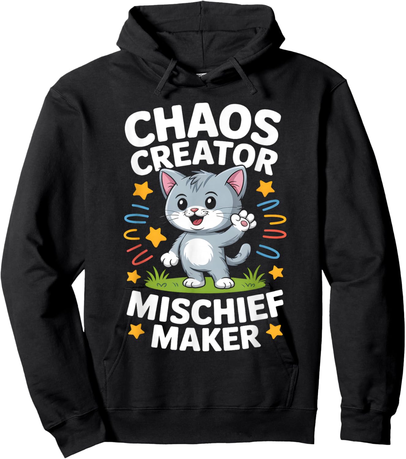 Funny Kitten Cat Kids Get Into Mischief Children Boys Girl Hoodie - Hoodie | Black