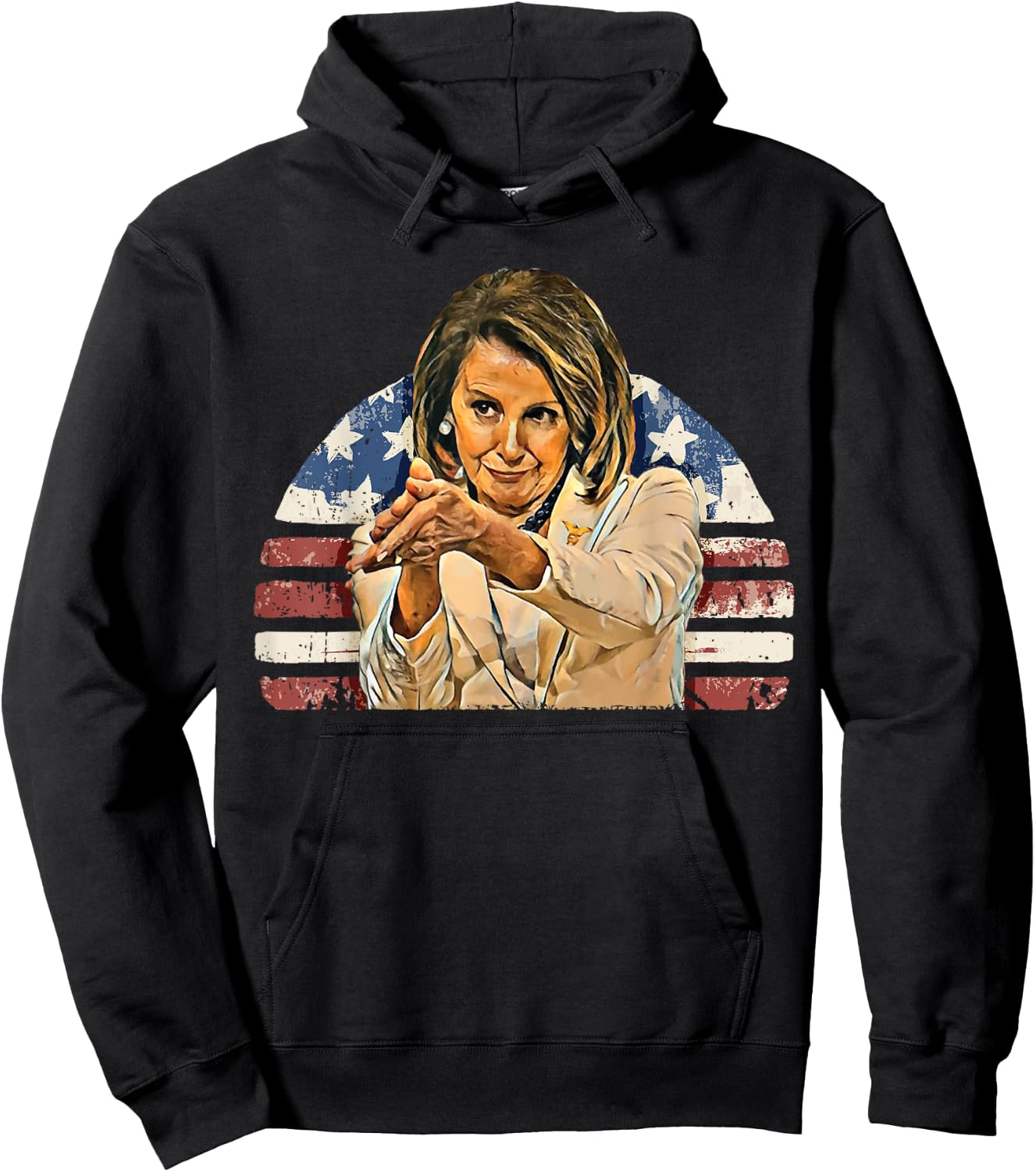 Nancy Pelosi CLAPPITY CLAP Gift Anti-Trump Flag Hoodie - Hoodie | Black