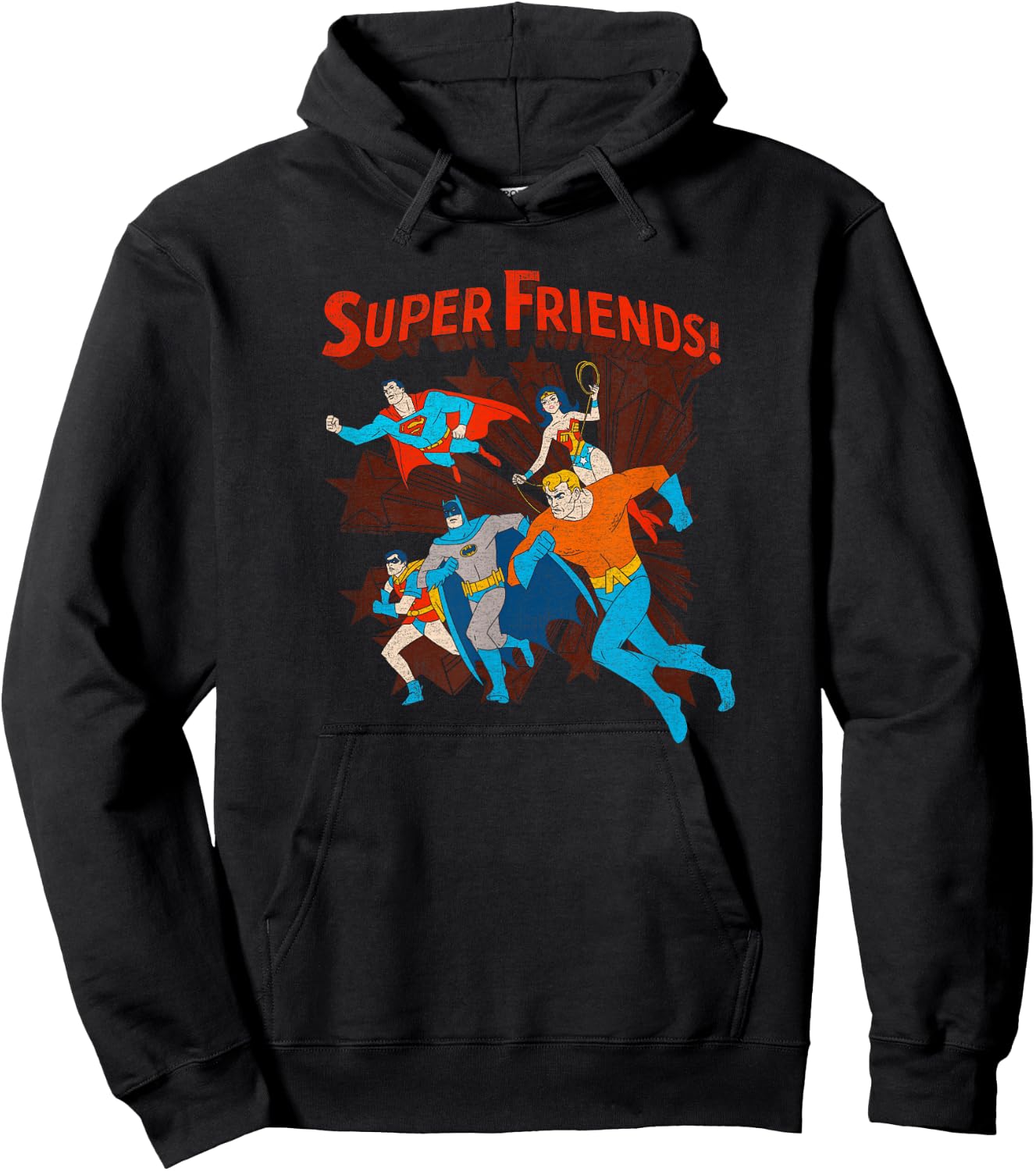Justice League Super Friends Running Hoodie - Hoodie | Black