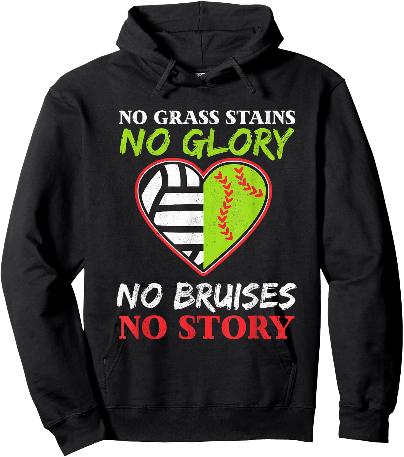 Softball Volleyball Shirt Gift Team Sport Hobby Player Hoodie - Hoodie | Black