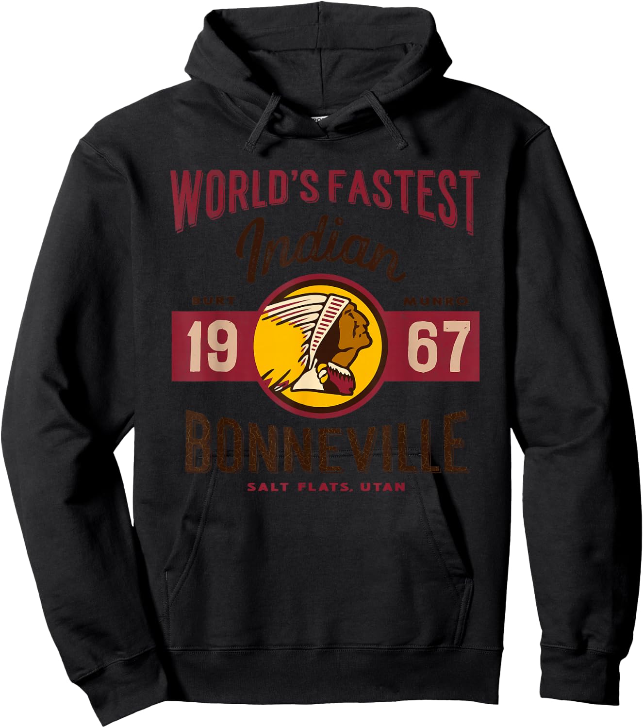 Vintage Motorcycle Utah Salt Flats Bonneville Race T Shirt Hoodie - Hoodie | Black