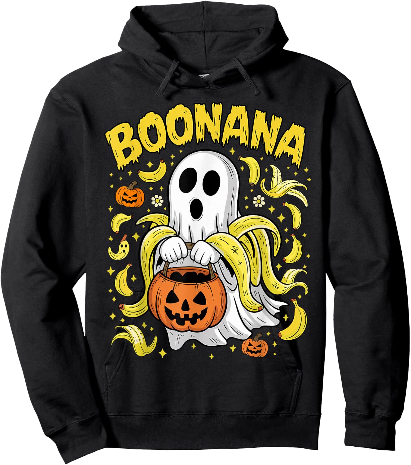 Boonana Cute Ghost Banana Ghost Food Halloween Costume Hoodie - Hoodie | Black