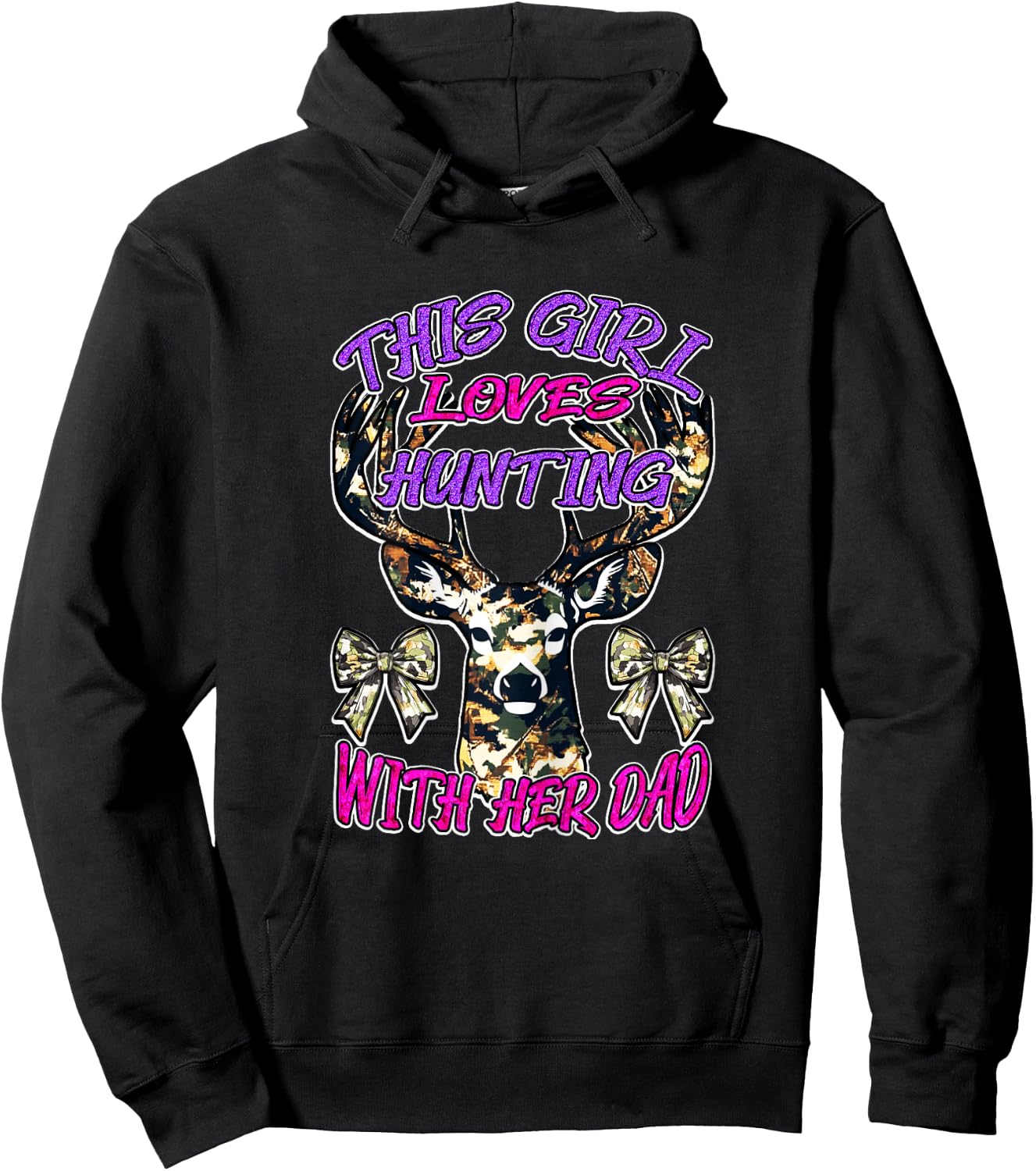 Hunting Girl With Her Dad Outdoor Adventure Fun Father's Day Hoodie - Hoodie | Black