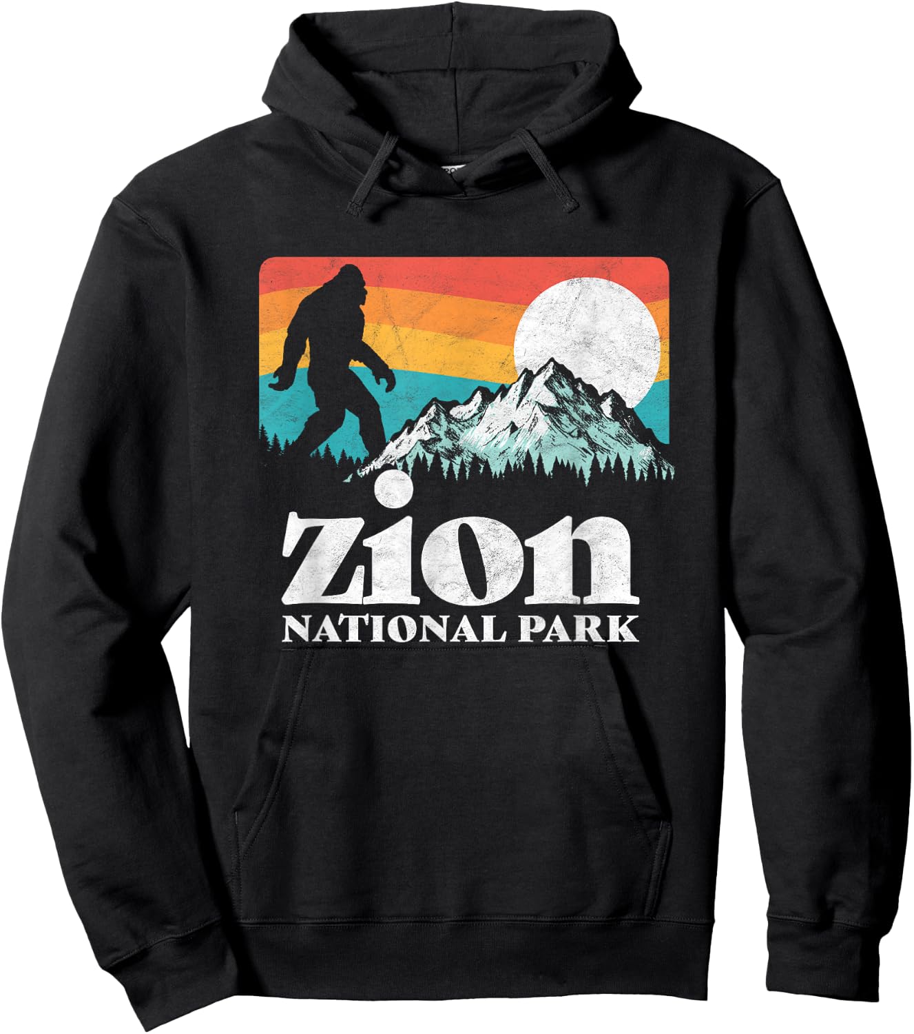 Zion National Park Utah Bigfoot Mountains Hoodie - Hoodie | Black