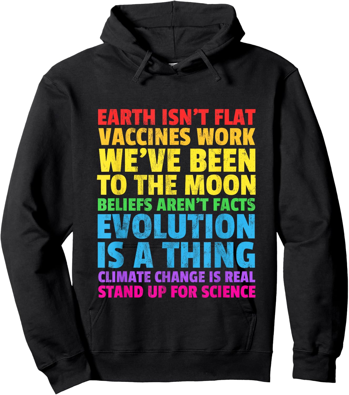 EARTH ISN'T FLAT STAND UP FOR SCIENCE REAL Earth Day Hoodie - Hoodie | Black