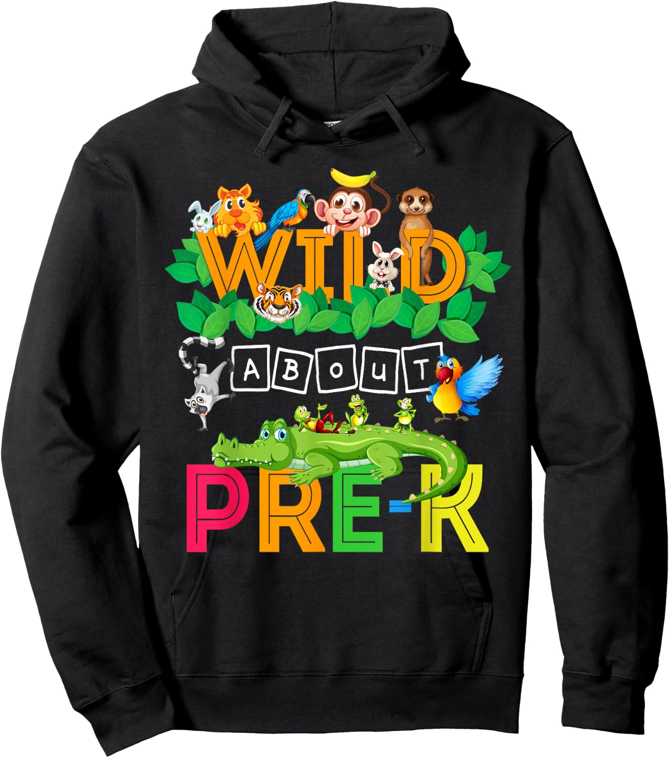 Wild About Pre-K Teacher Student Back To School Gift Women Girls Kids Hoodie - Hoodie | Black