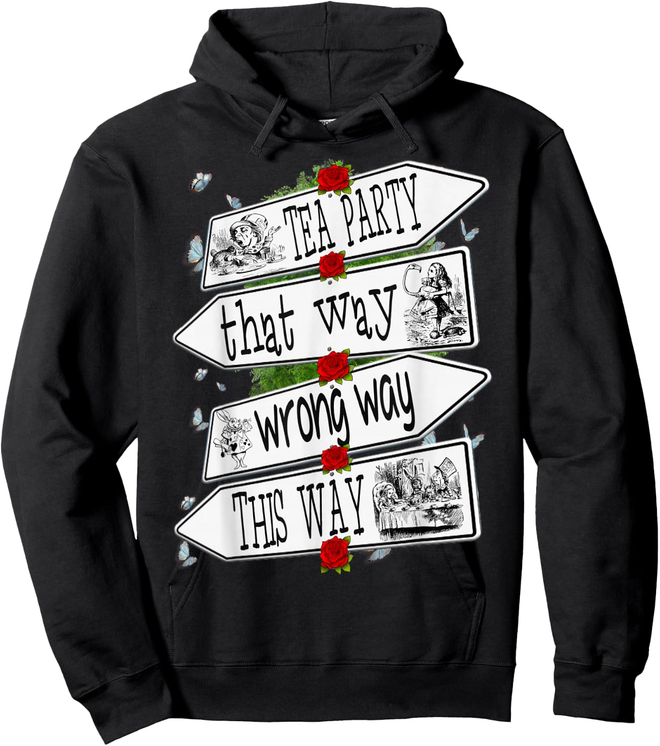 Alice in Wonderland-Men Women Kids T Shirt Hoodie - Hoodie | Black