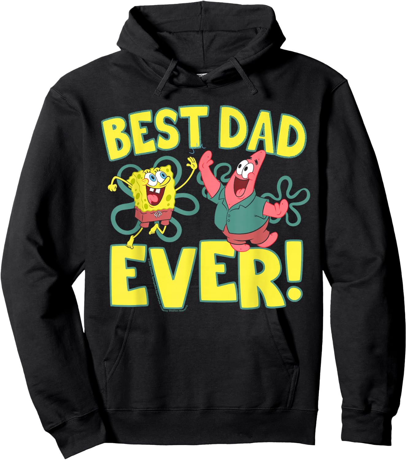 Spongebob Squarepants Father's Day Best Dad Ever Hoodie - Hoodie | Black