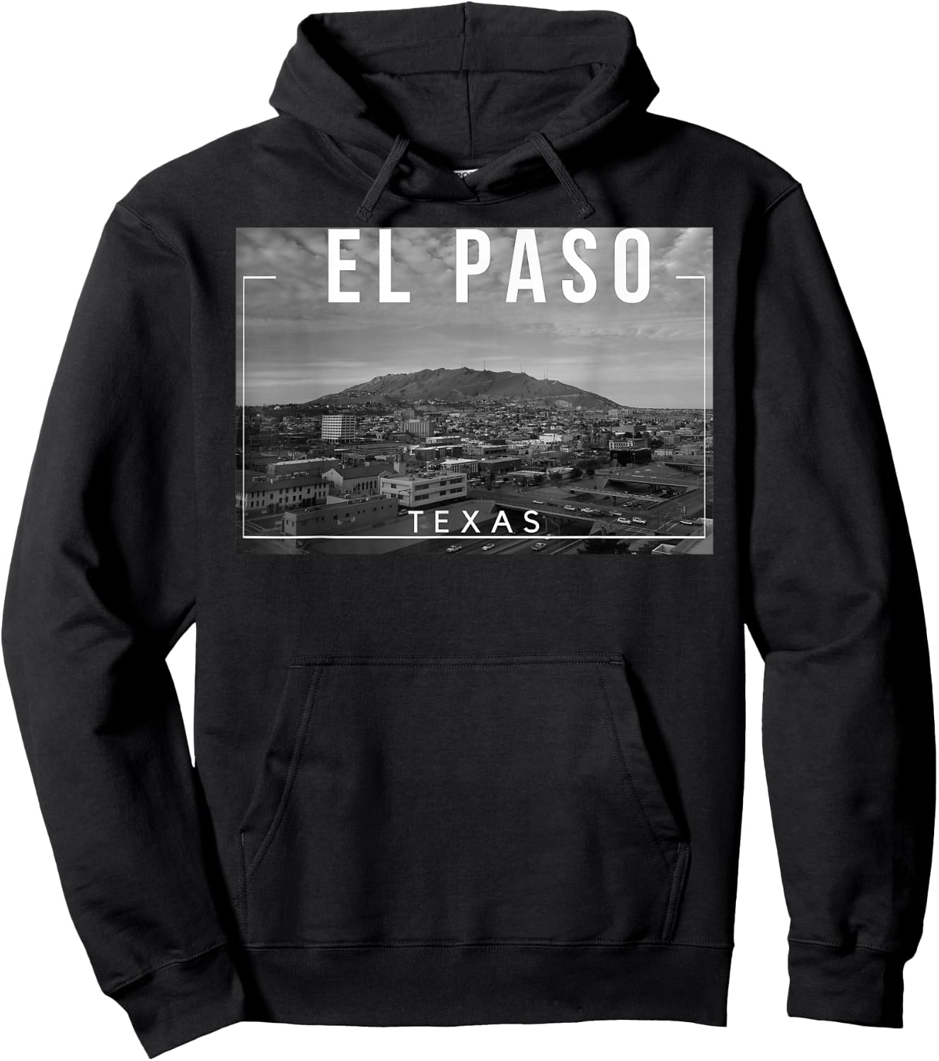 El Paso Texas TX Skyline Rio Grande Hoodie - Hoodie | Black