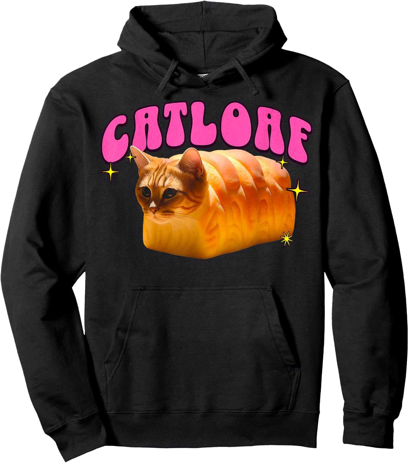 Funny Catloaf Meme For Cat Lovers Cat Loaf Bread Cat Pun Hoodie - Hoodie | Black