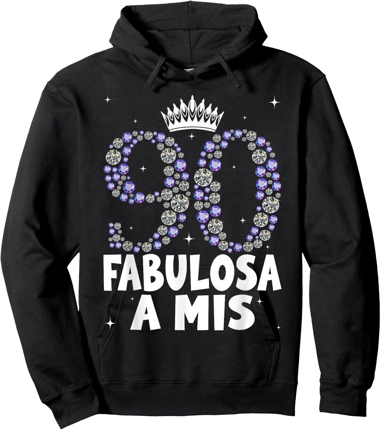 Women's 90th Birthday in Spanish Fabulosa a mis 90 años Hoodie - Hoodie | Black