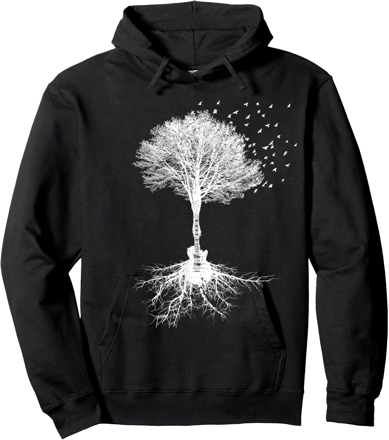 Acoustic Guitar Player Nature Tree, Birthday, Christmas Gift Hoodie - Hoodie | Black