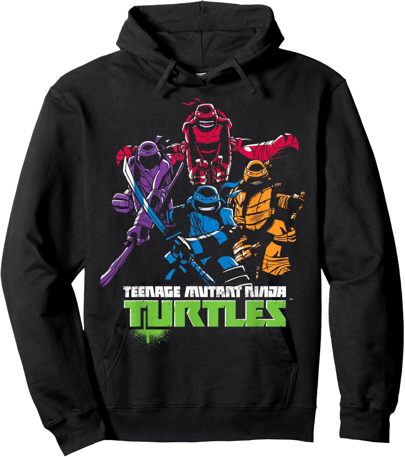 Teenage Mutant Ninja Turtles Minimal Attack Design Hoodie - Hoodie | Black