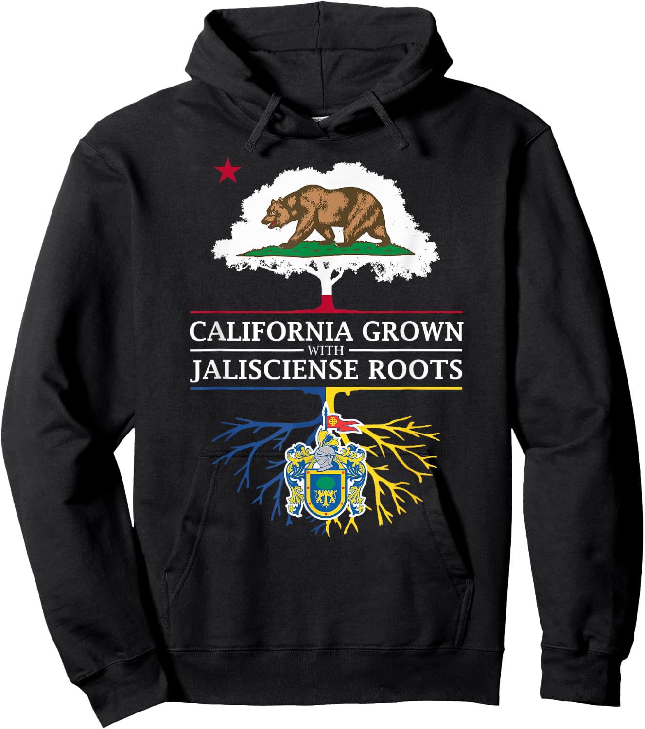 California Grown with Jalisciense Roots - Jalisco Hoodie - Hoodie | Black