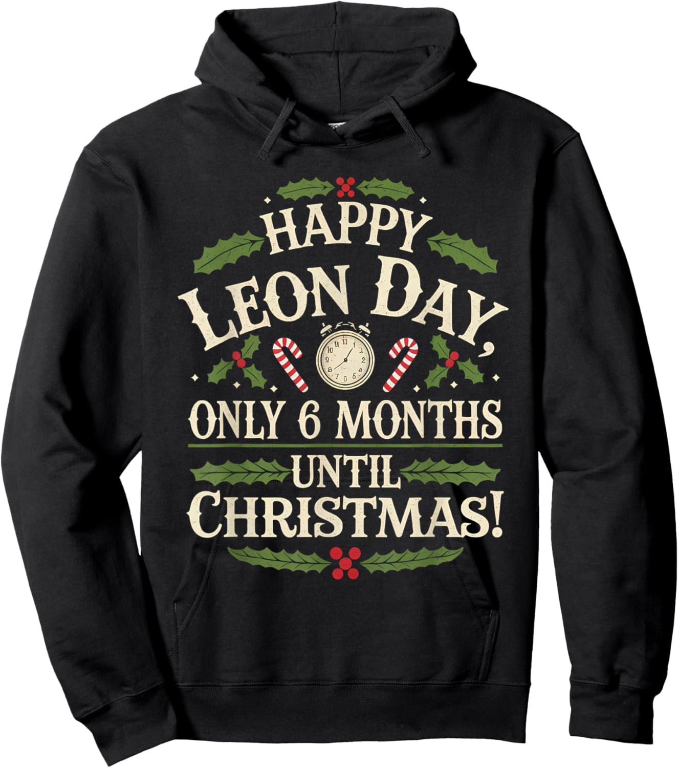 Merry Leon Day Noel Backwards Funny Christmas Countdown Hoodie - Hoodie | Black