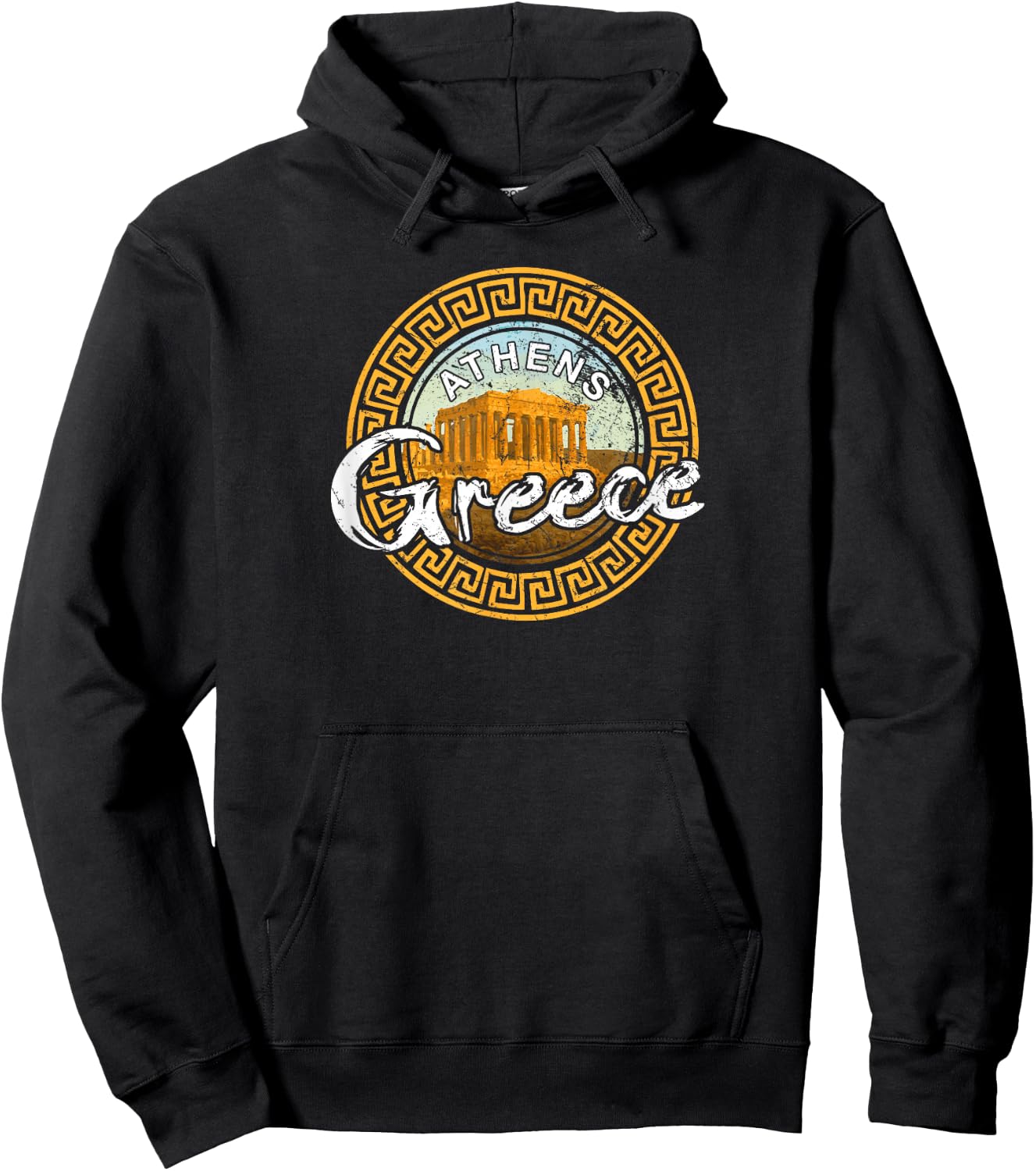 Greece Athens Parthenon Acropolis Vintage Greek T Shirt Hoodie - Hoodie | Black