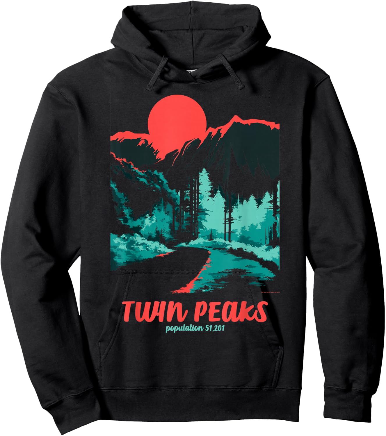 Twin Peaks Classic Tonal Color Pop Poster Graphic Hoodie - Hoodie | Black