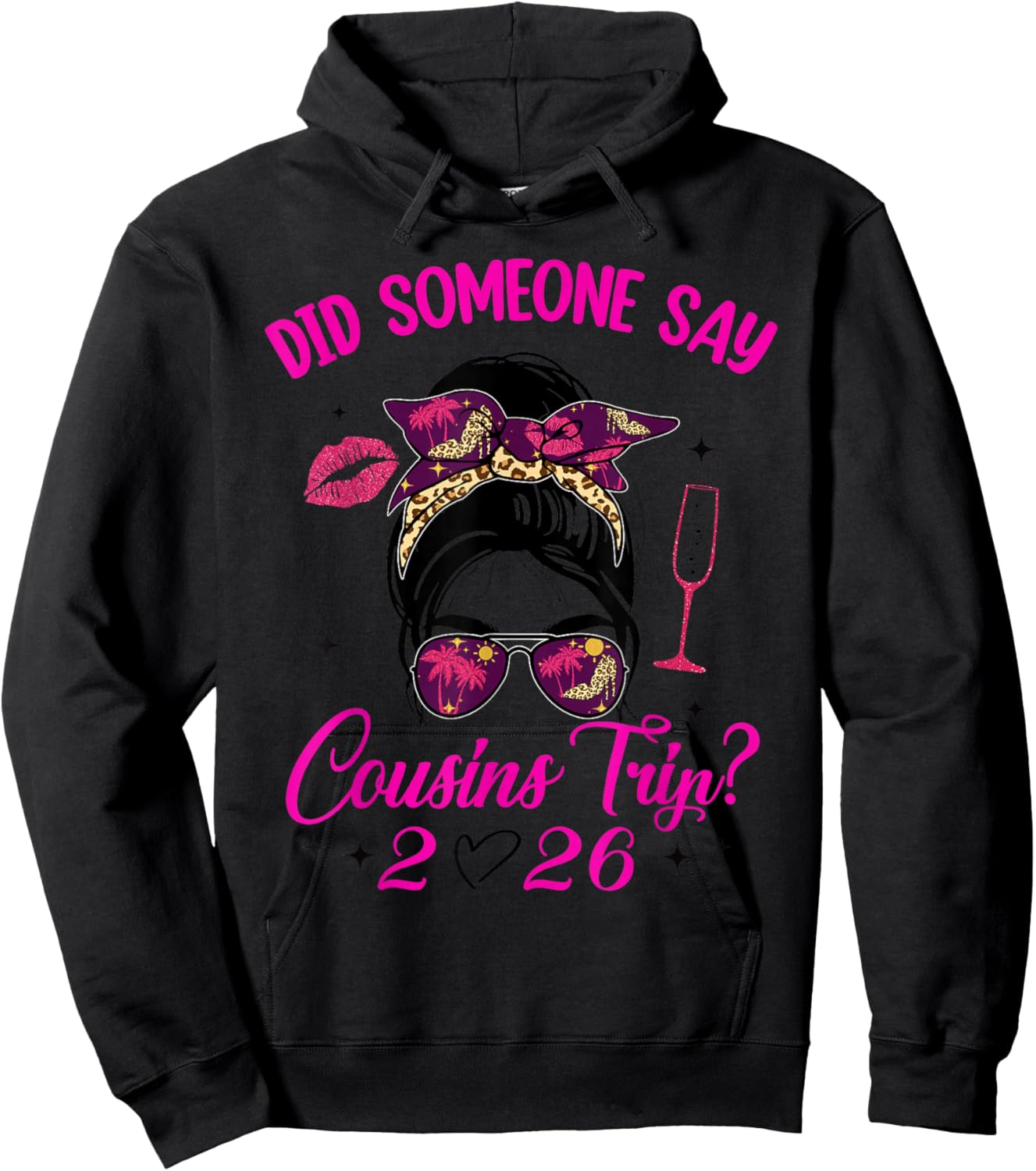 Say Cousin Trip 2026 Vacay Travel Cousin Weekend Hoodie - Hoodie | Black